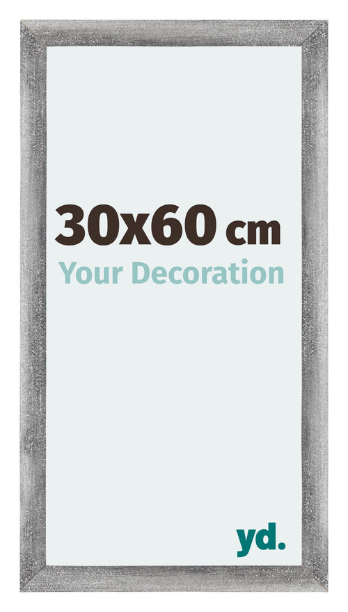 Mura MDF Cornice 30x60cm Grigio Spazzato Davanti Dimensione | Yourdecoration.it