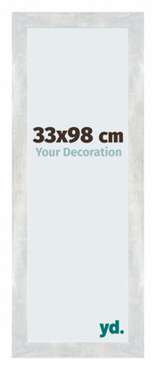 Mura MDF Cornice 33x98cm Plateado Brillante Vintage Davanti Dimensione | Yourdecoration.it