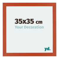 Mura MDF Cornice 35x35cm Arancione Davanti Dimensione | Yourdecoration.it