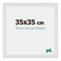 Mura MDF Cornice 35x35cm Bianco Opaco Davanti Dimensione | Yourdecoration.it