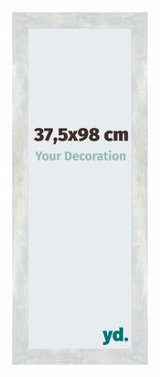 Mura MDF Cornice 37 5x98cm Argento Lucido Vintage Davanti Dimensione | Yourdecoration.it