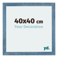 Mura MDF Cornice 40x40cm Blu Acceso Spazzato Davanti Dimensione | Yourdecoration.it