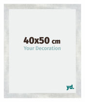 Mura MDF Cornice 40x50cm Argento Lucido Vintage Davanti Dimensione | Yourdecoration.it