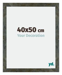 Mura MDF Cornice 40x50cm Blu Oro Fondente Davanti Dimensione | Yourdecoration.it