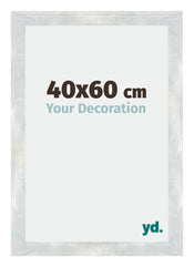 Mura MDF Cornice 40x60cm Argento Lucido Vintage Davanti Dimensione | Yourdecoration.it
