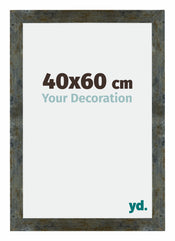 Mura MDF Cornice 40x60cm Blu Oro Fondente Davanti Dimensione | Yourdecoration.it