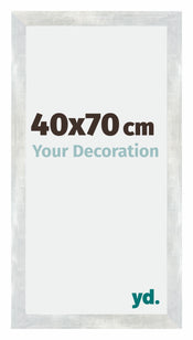 Mura MDF Cornice 40x70cm Argento Lucido Vintage Davanti Dimensione | Yourdecoration.it