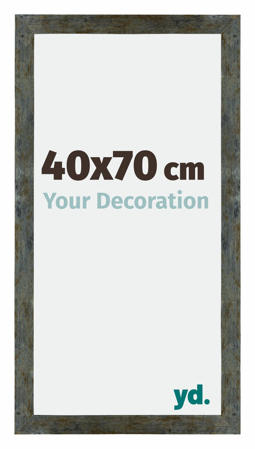 Mura MDF Cornice 40x70cm Blu Oro Fondente Davanti Dimensione | Yourdecoration.it