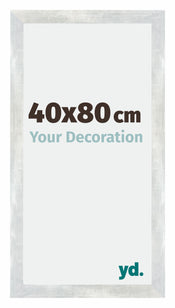 Mura MDF Cornice 40x80cm Argento Lucido Vintage Davanti Dimensione | Yourdecoration.it