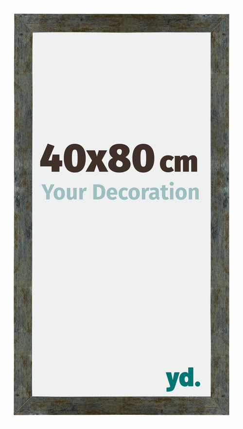 Mura MDF Cornice 40x80cm Blu Oro Fondente Davanti Dimensione | Yourdecoration.it