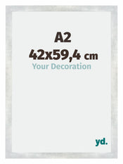 Mura MDF Cornice 42x59 4cm Argento Lucido Vintage Davanti Dimensione | Yourdecoration.it