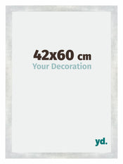 Mura MDF Cornice 42x60cm Argento Lucido Vintage Davanti Dimensione | Yourdecoration.it