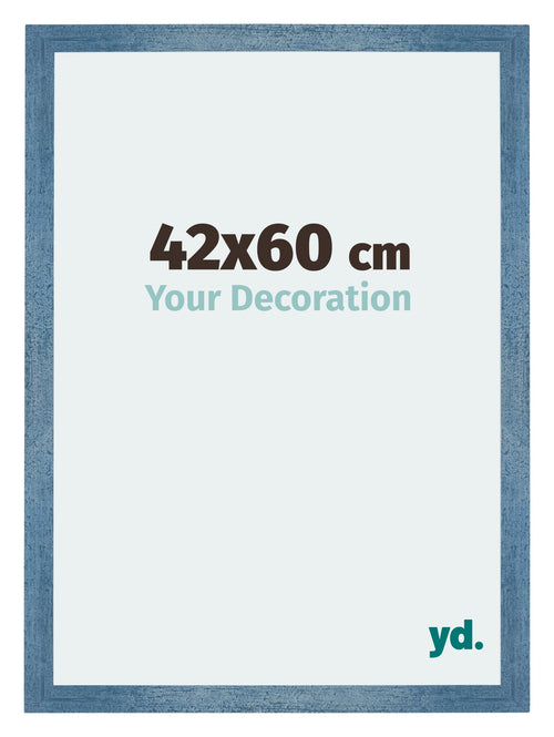 Mura MDF Cornice 42x60cm Blu Acceso Spazzato Davanti Dimensione | Yourdecoration.it