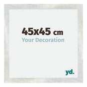 Mura MDF Cornice 45x45cm Argento Lucido Vintage Davanti Dimensione | Yourdecoration.it