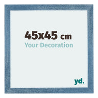 Mura MDF Cornice 45x45cm Blu Acceso Spazzato Davanti Dimensione | Yourdecoration.it
