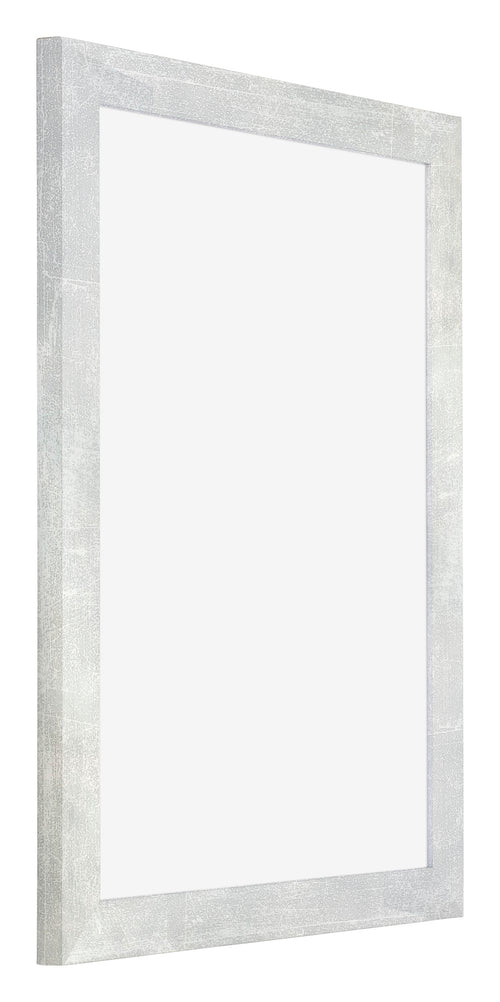 Mura MDF Cornice 45x60cm Argento Lucido Vintage Davanti Obliquo | Yourdecoration.it