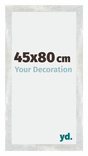 Mura MDF Cornice 45x80cm Argento Lucido Vintage Davanti Dimensione | Yourdecoration.it