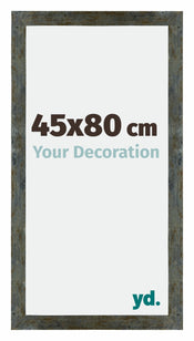 Mura MDF Cornice 45x80cm Blu Oro Fondente Davanti Dimensione | Yourdecoration.it