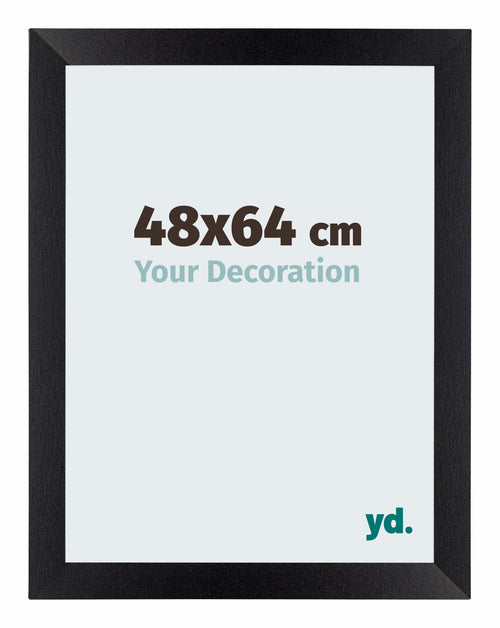 Mura MDF Cornice 48x64cm Nero Opaco Davanti Dimensione | Yourdecoration.it