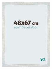 Mura MDF Cornice 48x67cm Argento Lucido Vintage Davanti Dimensione | Yourdecoration.it