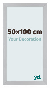 Mura MDF Cornice 50x100cm Argento Opaco Davanti Dimensione | Yourdecoration.it