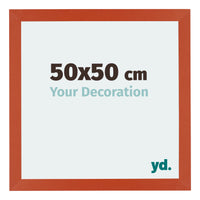 Mura MDF Cornice 50x50cm Arancione Davanti Dimensione | Yourdecoration.it