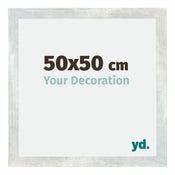 Mura MDF Cornice 50x50cm Argento Lucido Vintage Davanti Dimensione | Yourdecoration.it