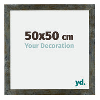 Mura MDF Cornice 50x50cm Blu Oro Fondente Davanti Dimensione | Yourdecoration.it