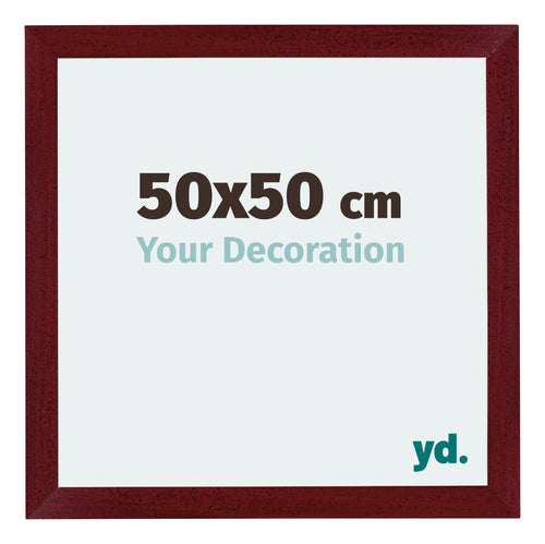 Mura MDF Cornice 50x50cm Vino Rosso Spazzato Davanti Dimensione | Yourdecoration.it