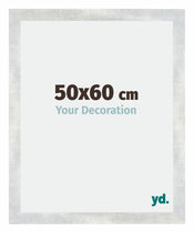 Mura MDF Cornice 50x60cm Argento Lucido Vintage Davanti Dimensione | Yourdecoration.it
