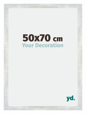 Mura MDF Cornice 50x70cm Argento Lucido Vintage Davanti Dimensione | Yourdecoration.it