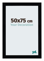 Mura MDF Cornice 50x75cm Nero Lucente Davanti Dimensione | Yourdecoration.it