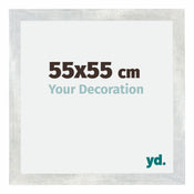 Mura MDF Cornice 55x55cm Argento Lucido Vintage Davanti Dimensione | Yourdecoration.it