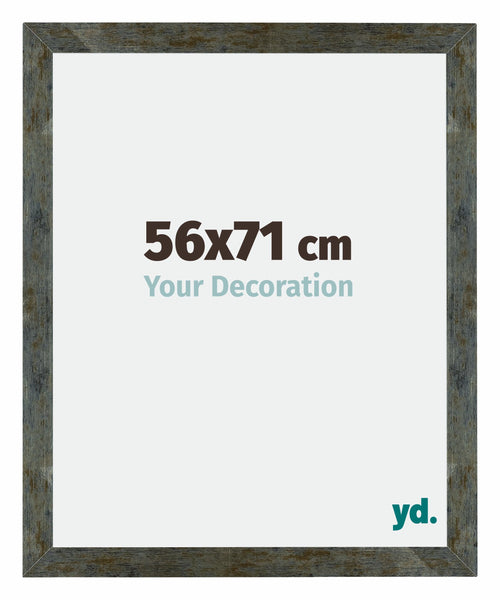 Mura MDF Cornice 56x71cm Blu Oro Fondente Davanti Dimensione | Yourdecoration.it