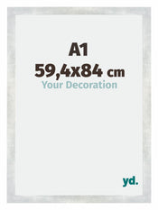Mura MDF Cornice 59 4x84cm Argento Lucido Vintage Davanti Dimensione | Yourdecoration.it