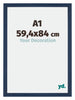 Mura MDF Cornice 59 4x84cm Blu Scuro Spazzato Davanti Dimensione | Yourdecoration.it