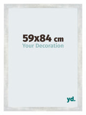 Mura MDF Cornice 59x84cm Argento Lucido Vintage Davanti Dimensione | Yourdecoration.it