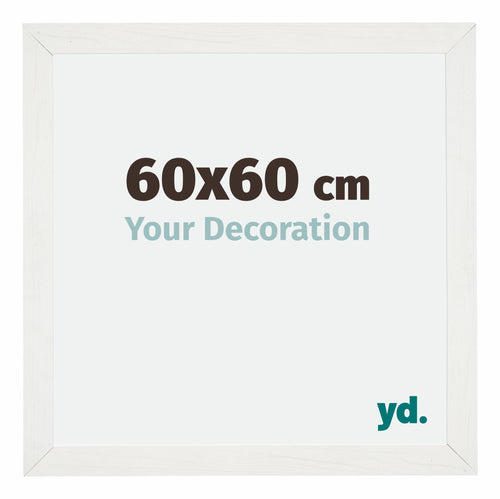 Mura MDF Cornice 60x60cm Bianco Spazzato Davanti Dimensione | Yourdecoration.it