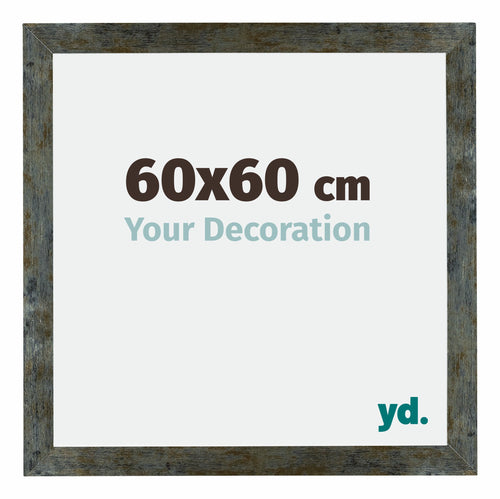 Mura MDF Cornice 60x60cm Blu Oro Fondente Davanti Dimensione | Yourdecoration.it