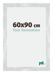 Mura MDF Cornice 60x90cm Argento Lucido Vintage Davanti Dimensione | Yourdecoration.it