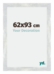 Mura MDF Cornice 62x93cm Argento Lucido Vintage Davanti Dimensione | Yourdecoration.it
