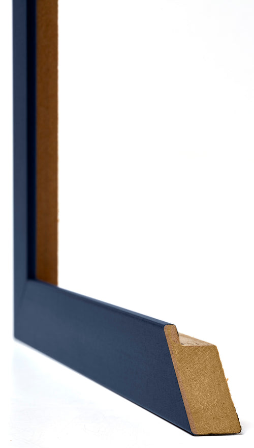 Mura MDF Cornice 62x93cm Blu Scuro Spazzato Dettaglio Intersezione | Yourdecoration.it
