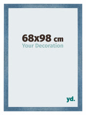 Mura MDF Cornice 68x98cm Blu Acceso Spazzato Davanti Dimensione | Yourdecoration.it