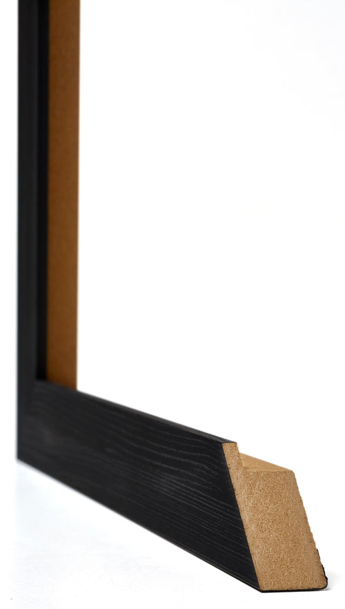 Mura MDF Cornice 68x98cm Grana di Legno Nero Dettaglio Intersezione | Yourdecoration.it