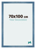 Mura MDF Cornice 70x100cm Blu Acceso Spazzato Davanti Dimensione | Yourdecoration.it