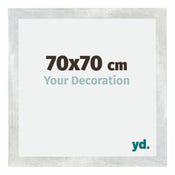 Mura MDF Cornice 70x70cm Argento Lucido Vintage Davanti Dimensione | Yourdecoration.it