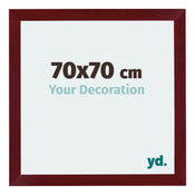 Mura MDF Cornice 70x70cm Vino Rosso Spazzato Davanti Dimensione | Yourdecoration.it