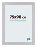 Mura MDF Cornice 75x98cm Argento Opaco Davanti Dimensione | Yourdecoration.it