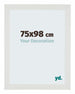 Mura MDF Cornice 75x98cm Bianco Opaco Davanti Dimensione | Yourdecoration.it