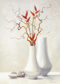 PGM VDV 84 Karin Van der Valk Willow Twigs with Red Flowers Stampa Artistica 30x40cm | Yourdecoration.it
